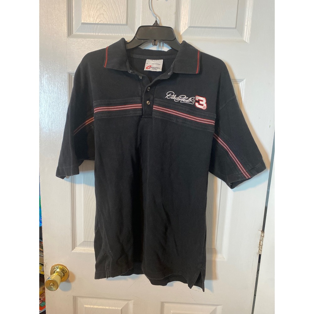 Vintage Dale Earnhardt 3 Competitors View Polo Shirt Mens Medium Black NASCAR‎